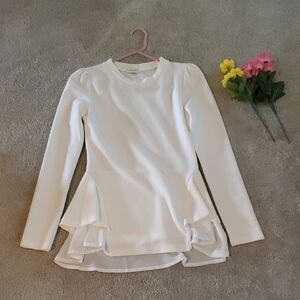 SHEIN White Peplum Blouse